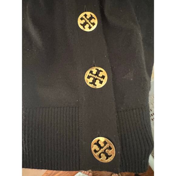 Tory Burch Black Simone cardigan merino wool / size S - Picture 5 of 7